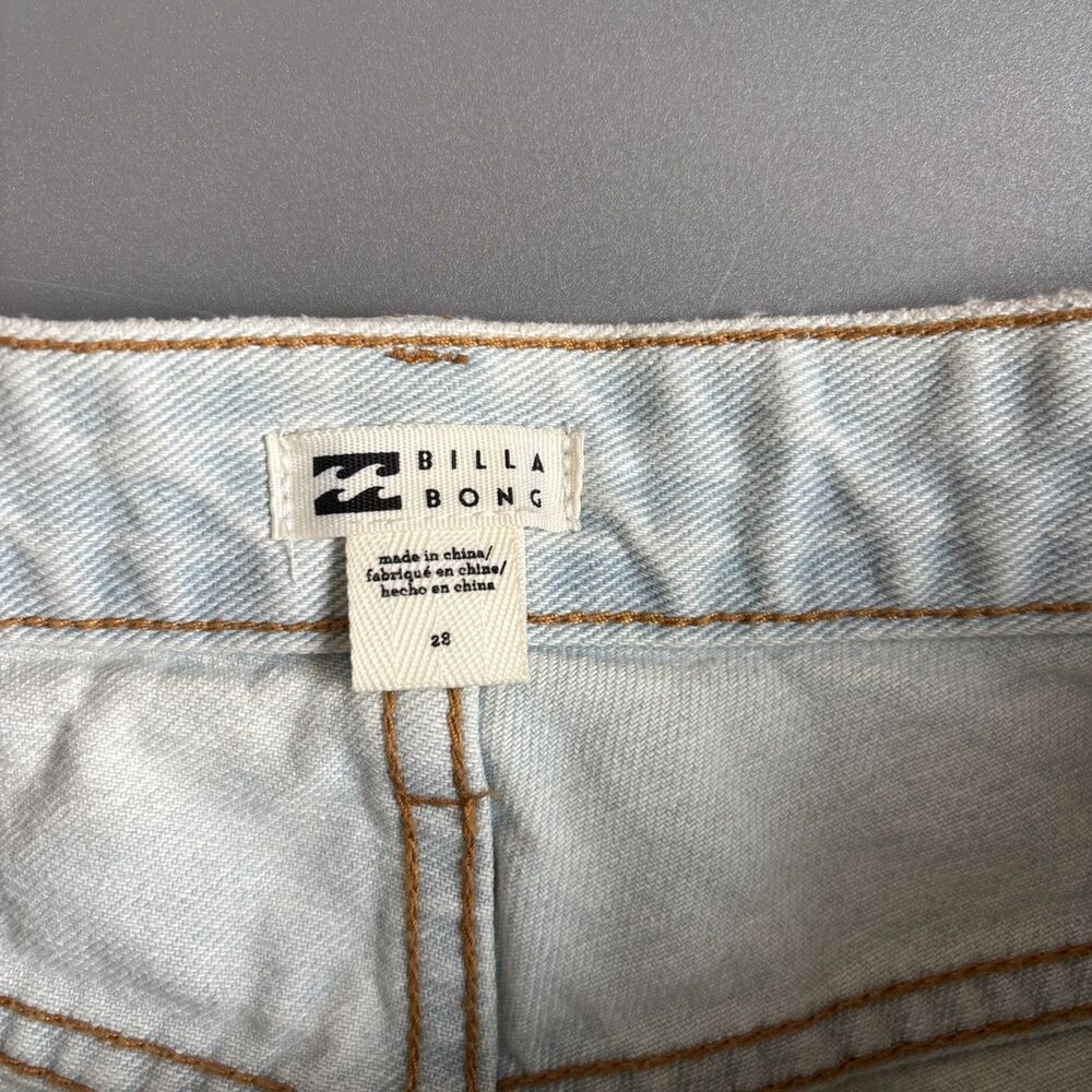 BillaBong Cut Off Shorts Womens Size 28 Blue Denim Distressed Light Wash - Picture 5 of 10